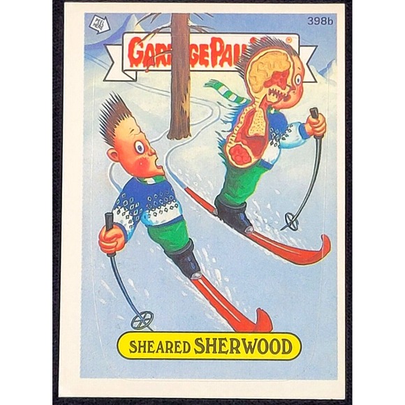 1987 TOPPS GARBAGE PAIL KIDS SHEARED SHERWOOD S7 398B  ERROR CARD DIE CUT ERROR